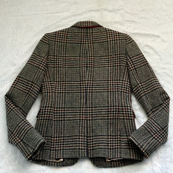 NWT J. Crew Dark Academia Wool Houndstooth Schoolboy Tweed Plaid Blazer, Size 2T - Picture 6 of 9